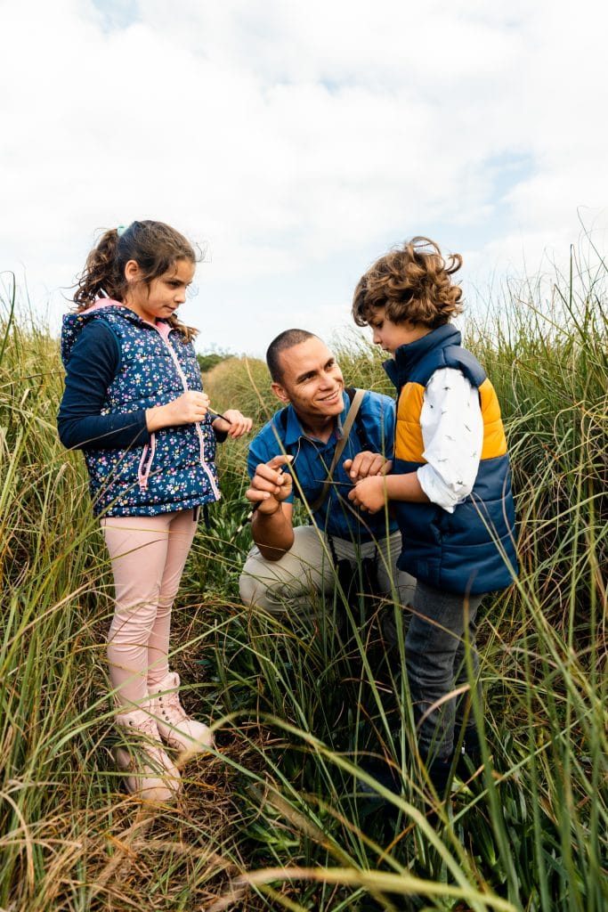 Children on a guided Fynbos walk at Perivoli Lagoon House